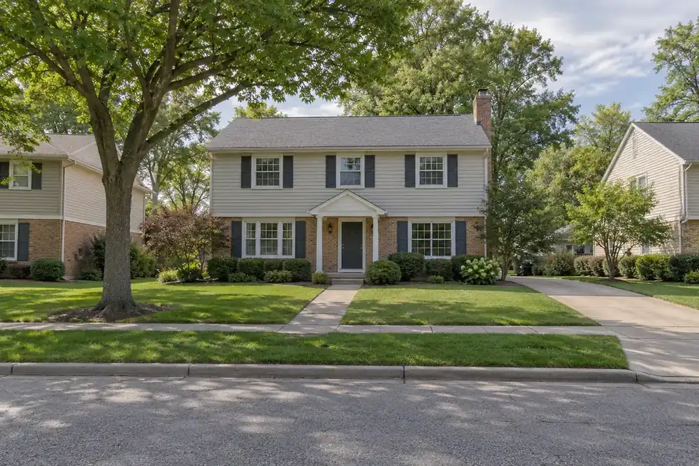 Illustration of a typical residential street in the Arlington Heights, IL area