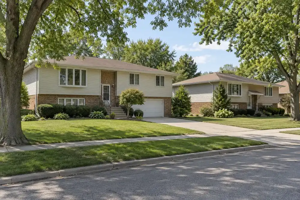 Illustration of a typical residential street in the Bensenville, IL area