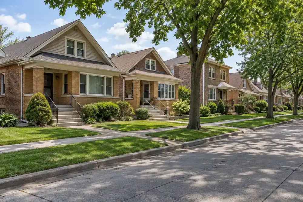 Illustration of a typical residential street in the Cicero, IL area