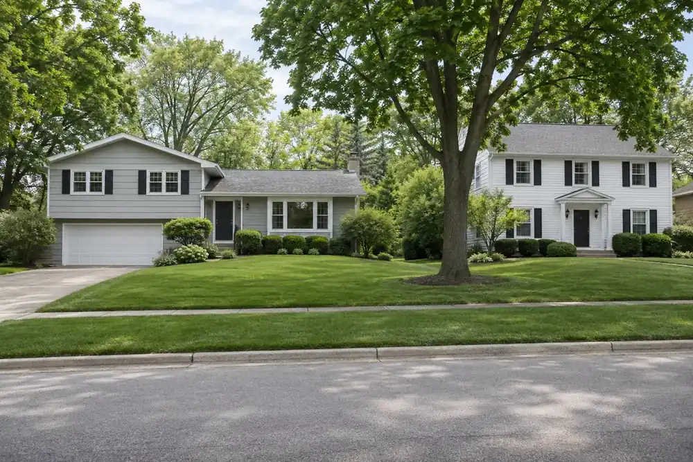 Illustration of a typical residential street in the Downers Grove, IL area