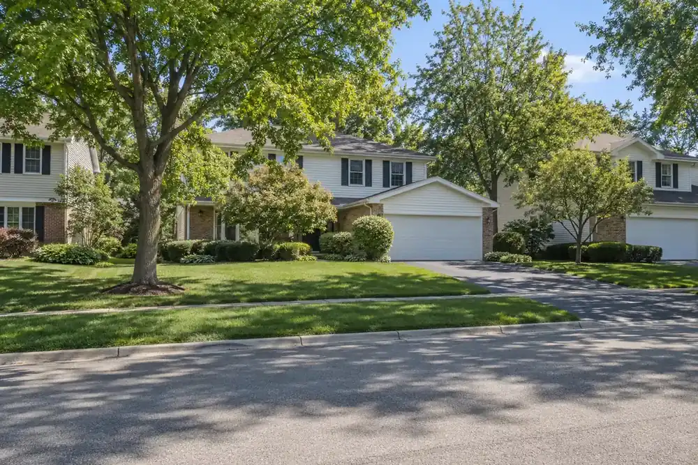 Illustration of a typical residential street in the Lake Zurich, IL area