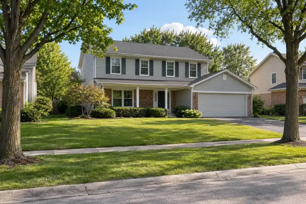 Illustration of a typical residential street in the Mount Prospect, IL area