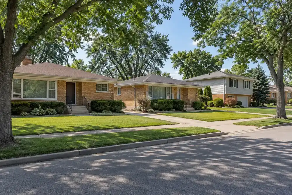 Illustration of a typical residential street in the Northlake, IL area