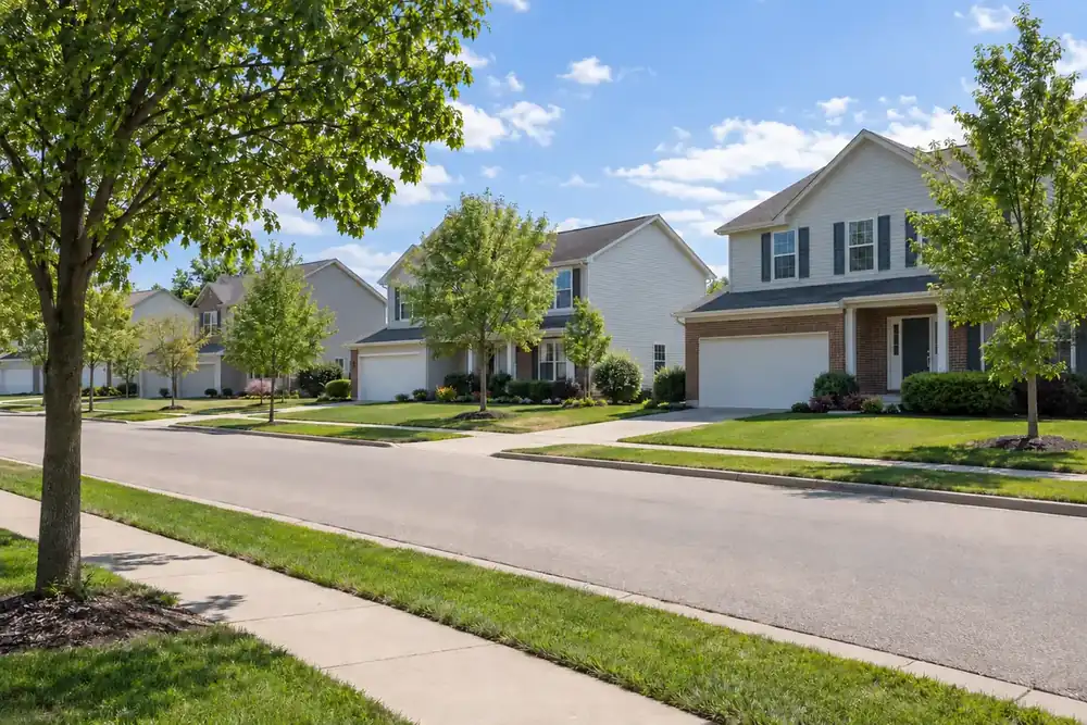Illustration of a typical residential street in the Pingree Grove, IL area
