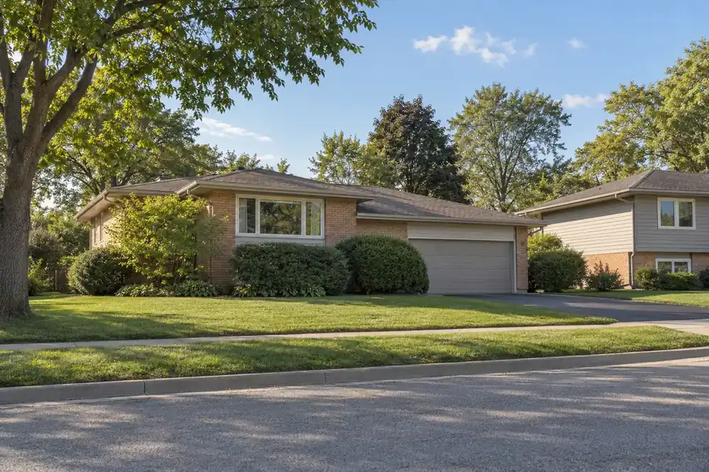 Illustration of a typical residential street in the Roselle, IL area