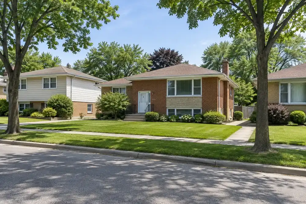 Illustration of a typical residential street in the Skokie, IL area