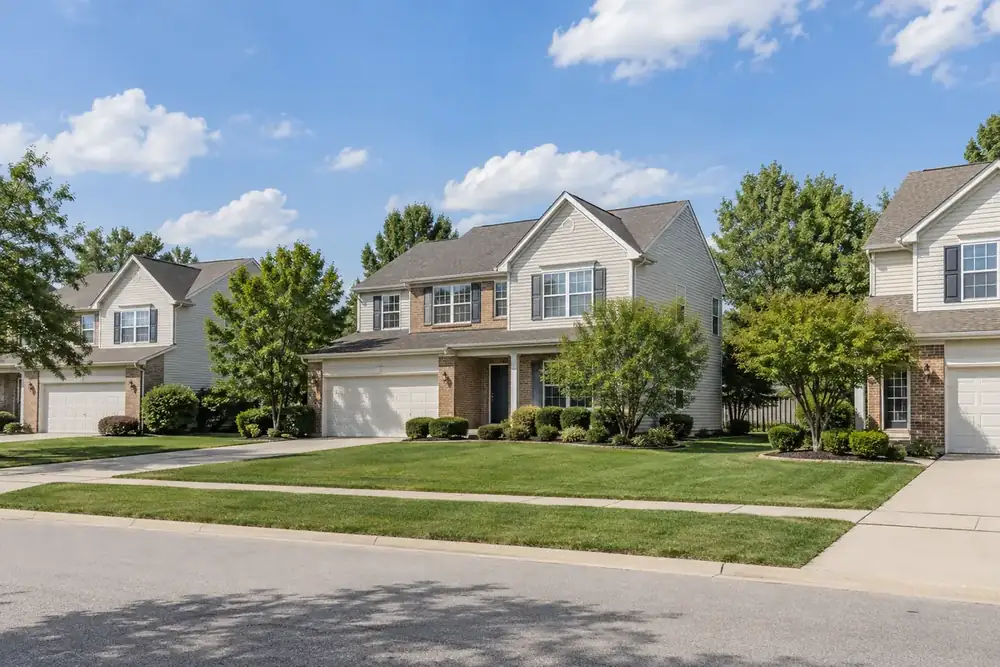 Illustration of a typical residential street in the Vernon Hills, IL area